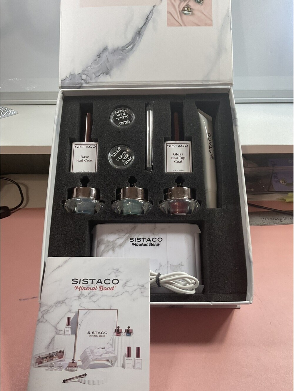Sistaco Mineral Bond Nail System Starter Kit 3  Classic Colors NEW